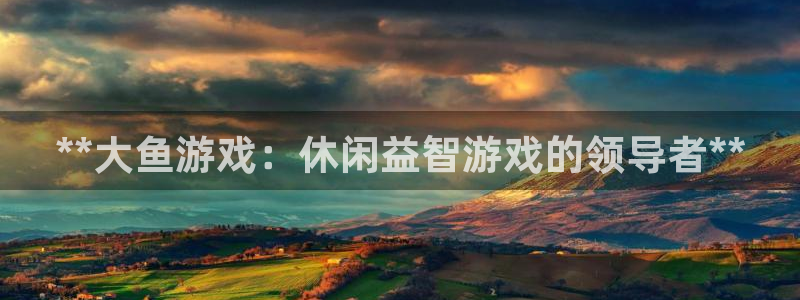 天辰平台话 411O31 平台：**大鱼游戏：休闲益智游戏的领导者**